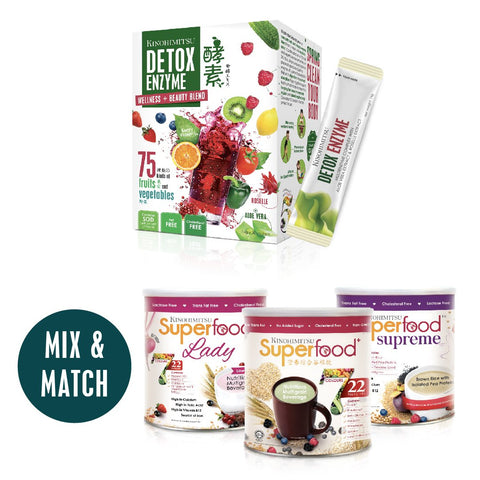 Detox Enzyme 30's + Mix & Match: Superfood⁺ / Superfood⁺ Lady / Superfoodᵀᴹ Supreme 500g